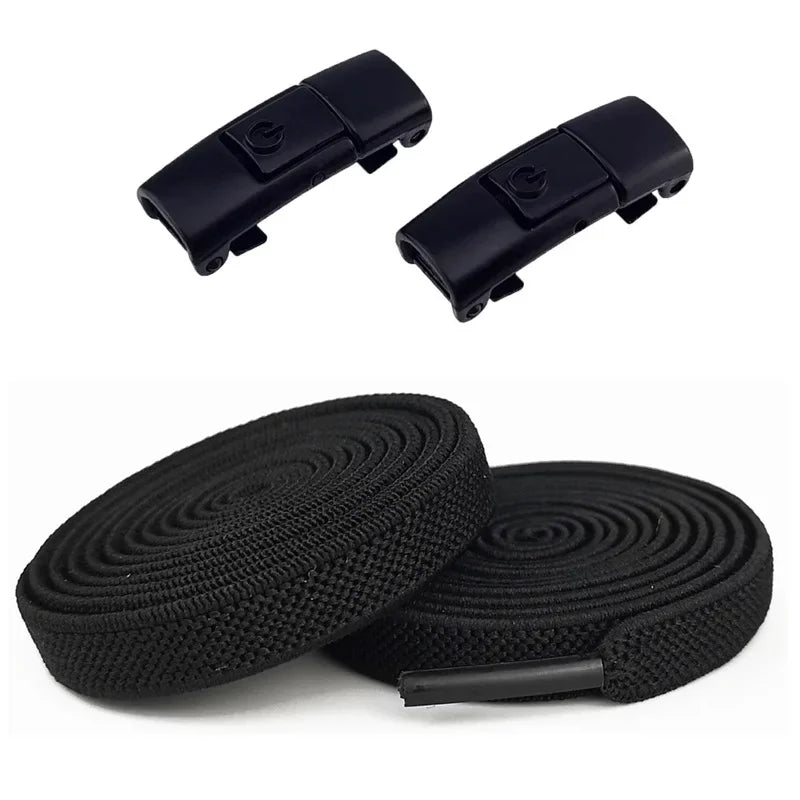 1pair No Tie Shoe Laces Press Lock Shoelaces Without Ties Elastic Laces Sneaker Kids Adult Widened Flat Shoelace Shoes (Copy)