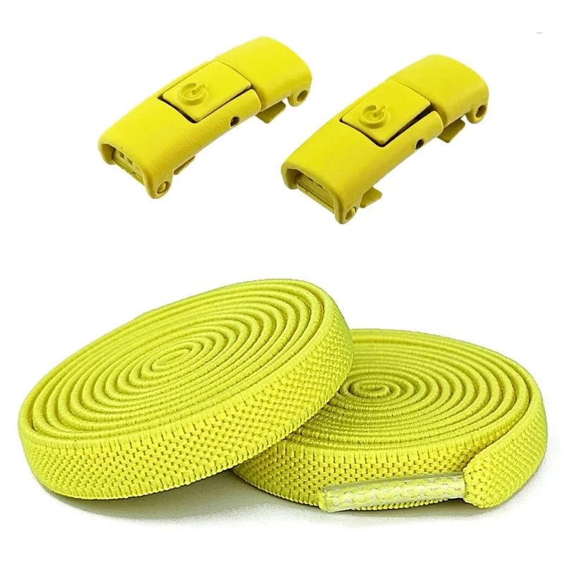 1pair No Tie Shoe Laces Press Lock Shoelaces Without Ties Elastic Laces Sneaker Kids Adult Widened Flat Shoelace Shoes (Copy)